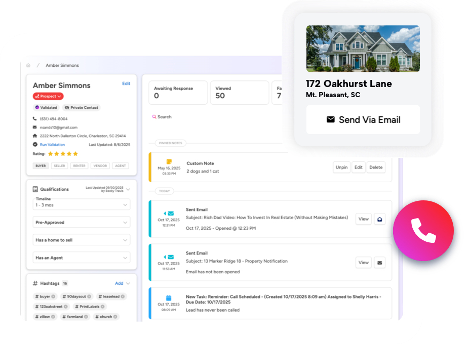 BoldTrail Smart CRM contact record